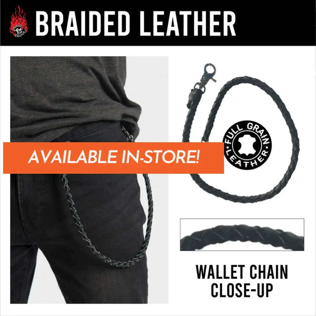 24 Hand Made Braided Leather Wallet Chain – Hair Glove