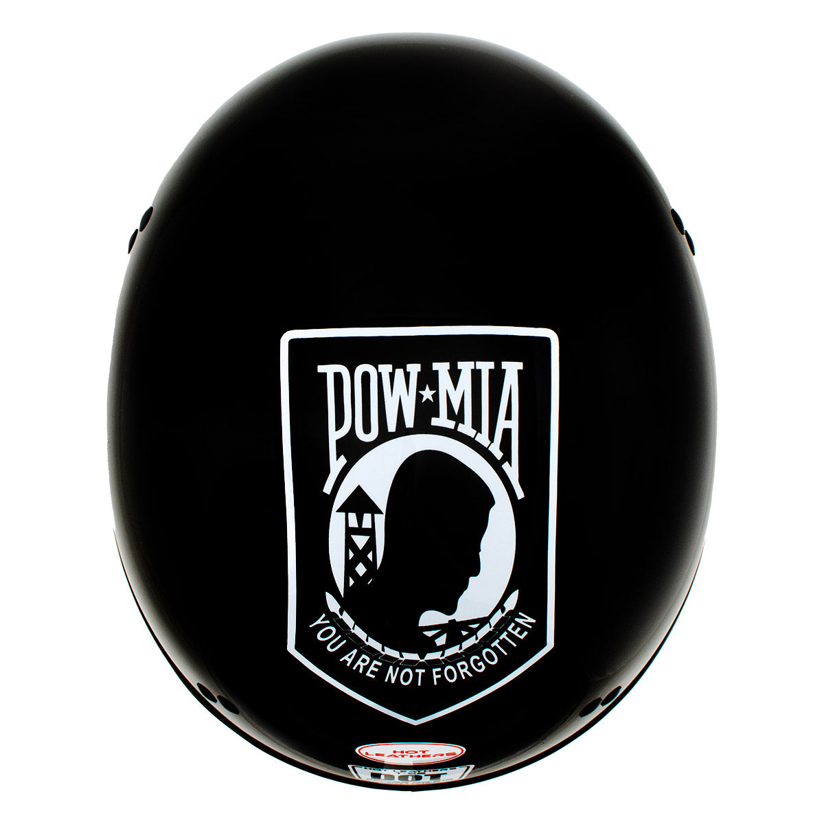 Hot Leathers HLD1004 'POW' Gloss Black Motorcycle DOT Approved Skull Cap Half Half Helmet for Men and Women Biker