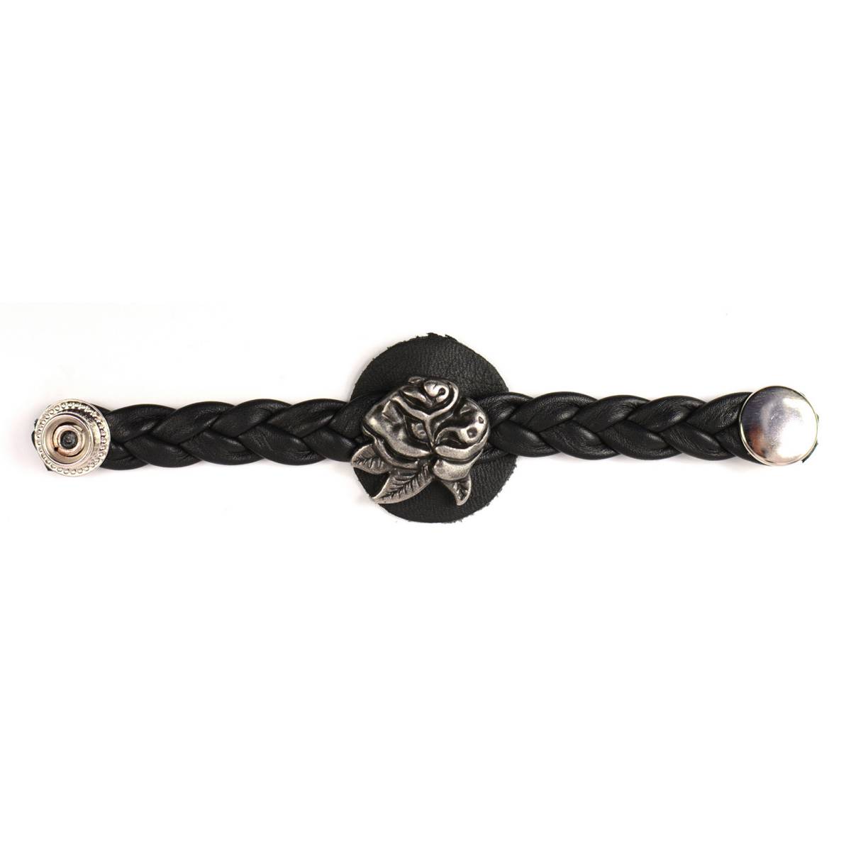 Milwaukee Leather Rose Medallion Vest Extender Genuine Leather Braided Strap 6.5" Extension MLA1065-Single