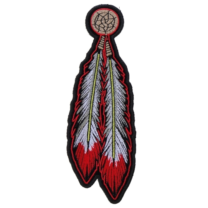P4320 Red White Feathers Patch