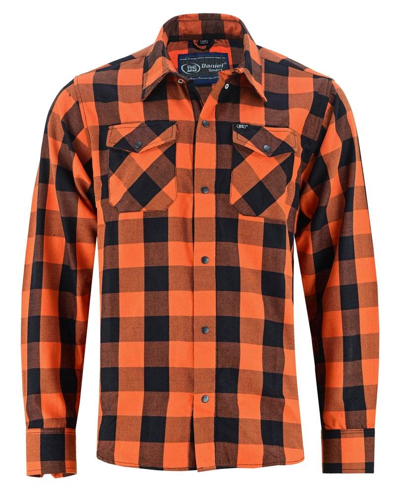 DS4684 Flannel Shirt - Orange and Black
