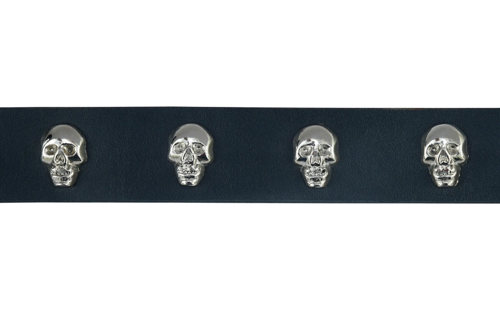 BLT2017 Skull Heads Black Genuine Leather Belt