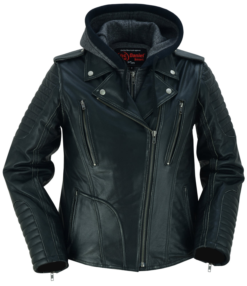 DS877 Women's M/C Jacket with Rub-Off Finish