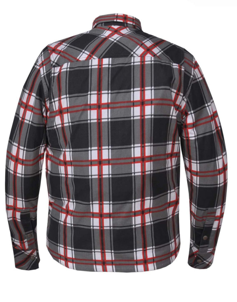 Reinforced Red And White Flannel Motorcycle Protective Clothing