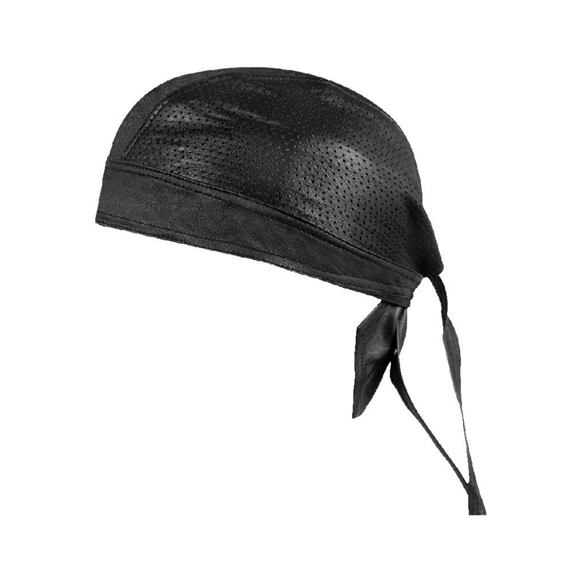 Milwaukee Leather SH316 Unisex Black Perforated Leather Skull Cap