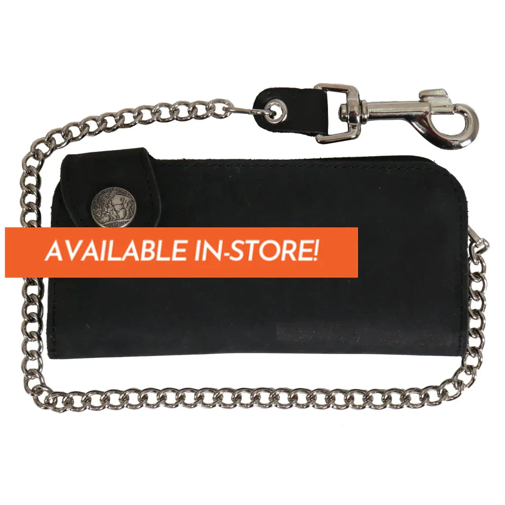 7 Buffalo Nickel Bi-Fold Wla3001 Leather Snap Wallet With Chain Hot Leathers