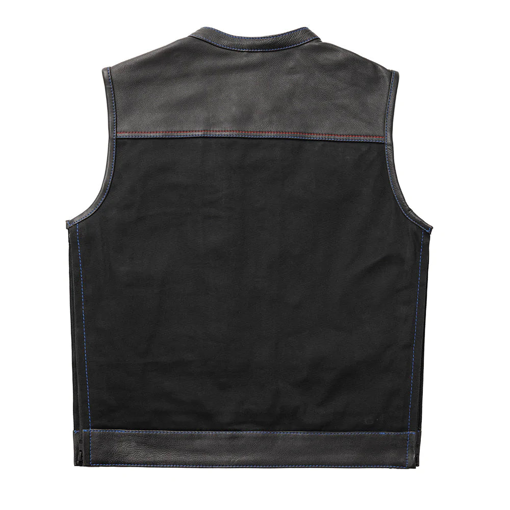Colossus - Men's Leather/Twill Motorcycle Vest - Limited Edition