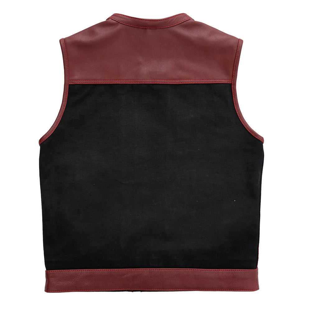 Crusher - Men's Leather/Canvas Motorcycle Vest - Limited Edition
