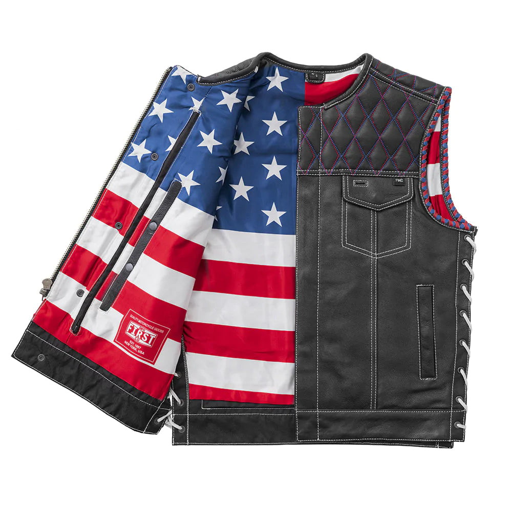 Captain - Men's Club Style Leather Motorcycle Vest - Limited Edition