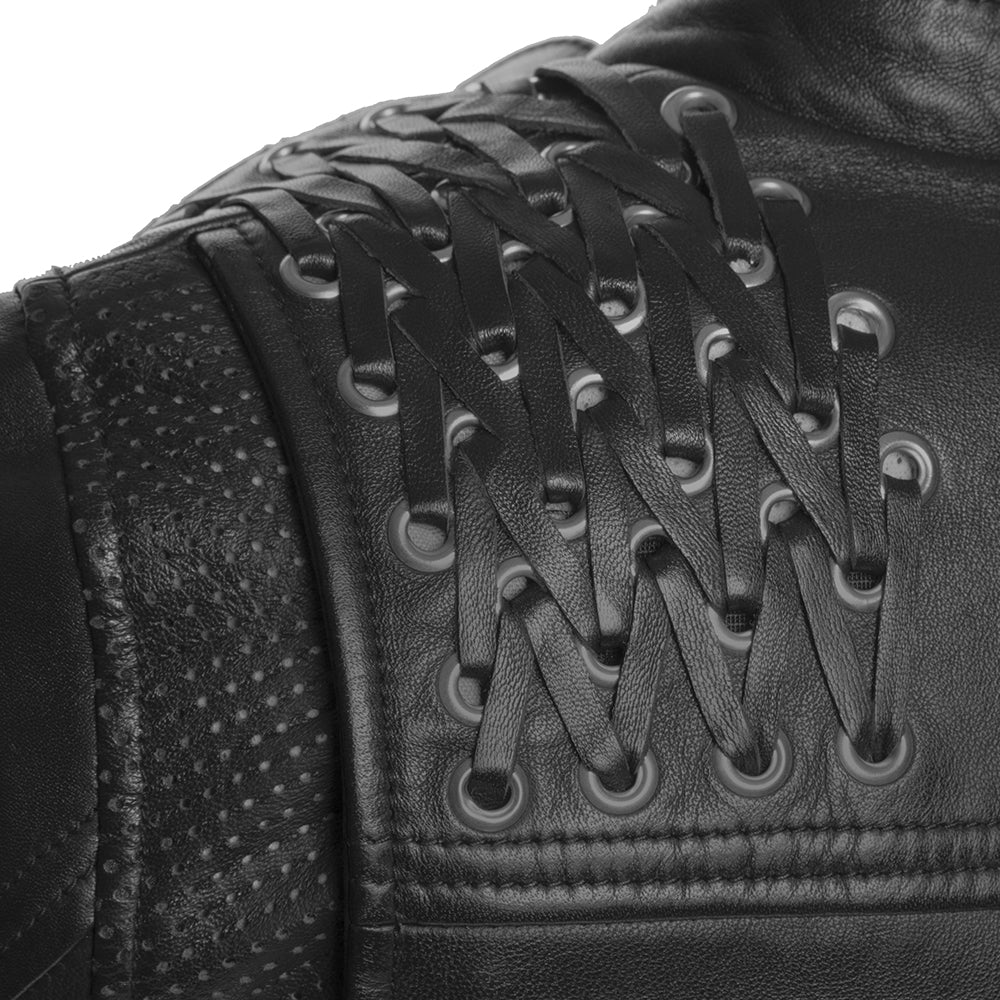 Black Widow Motorcycle Leather Jacket