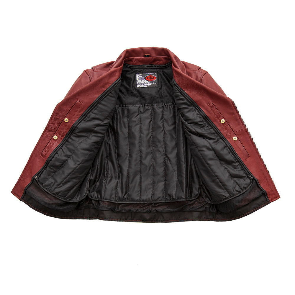 Fillmore Men's Motorcycle Leather Jacket - Oxblood
