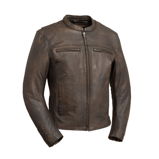 Rocky Men's Motorcycle Leather Jacket - Brown