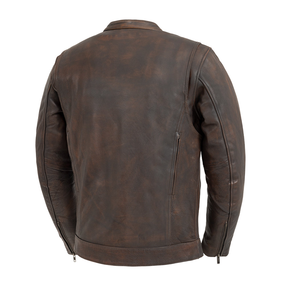 Raider Men's Motorcycle Leather Jacket - Copper