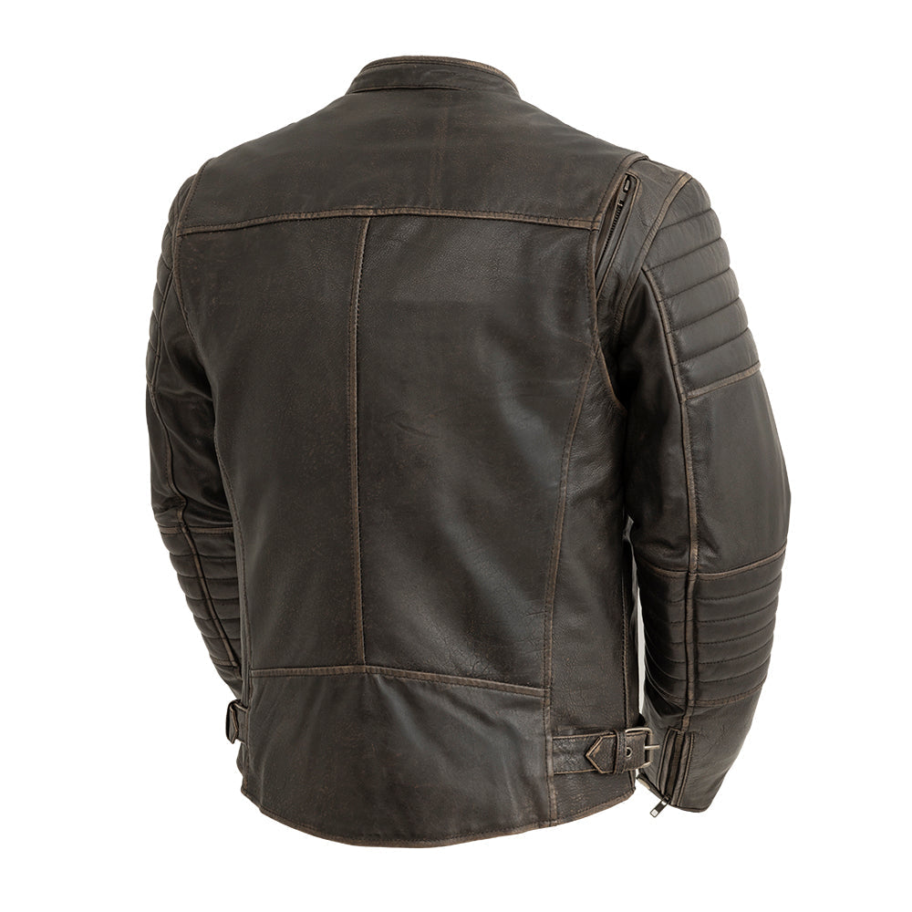 Commuter Men's Motorcycle Leather Jacket - Brown