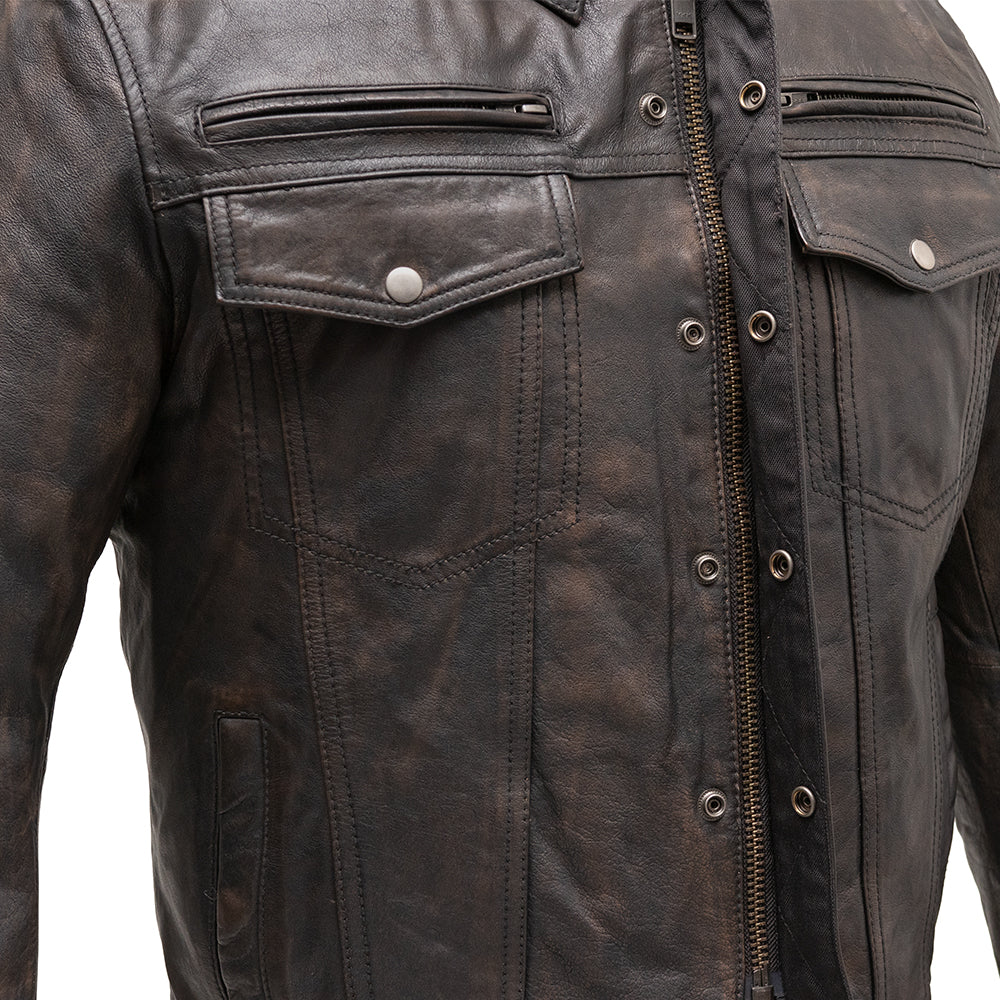 Villain Men's Motorcycle Leather Jacket
