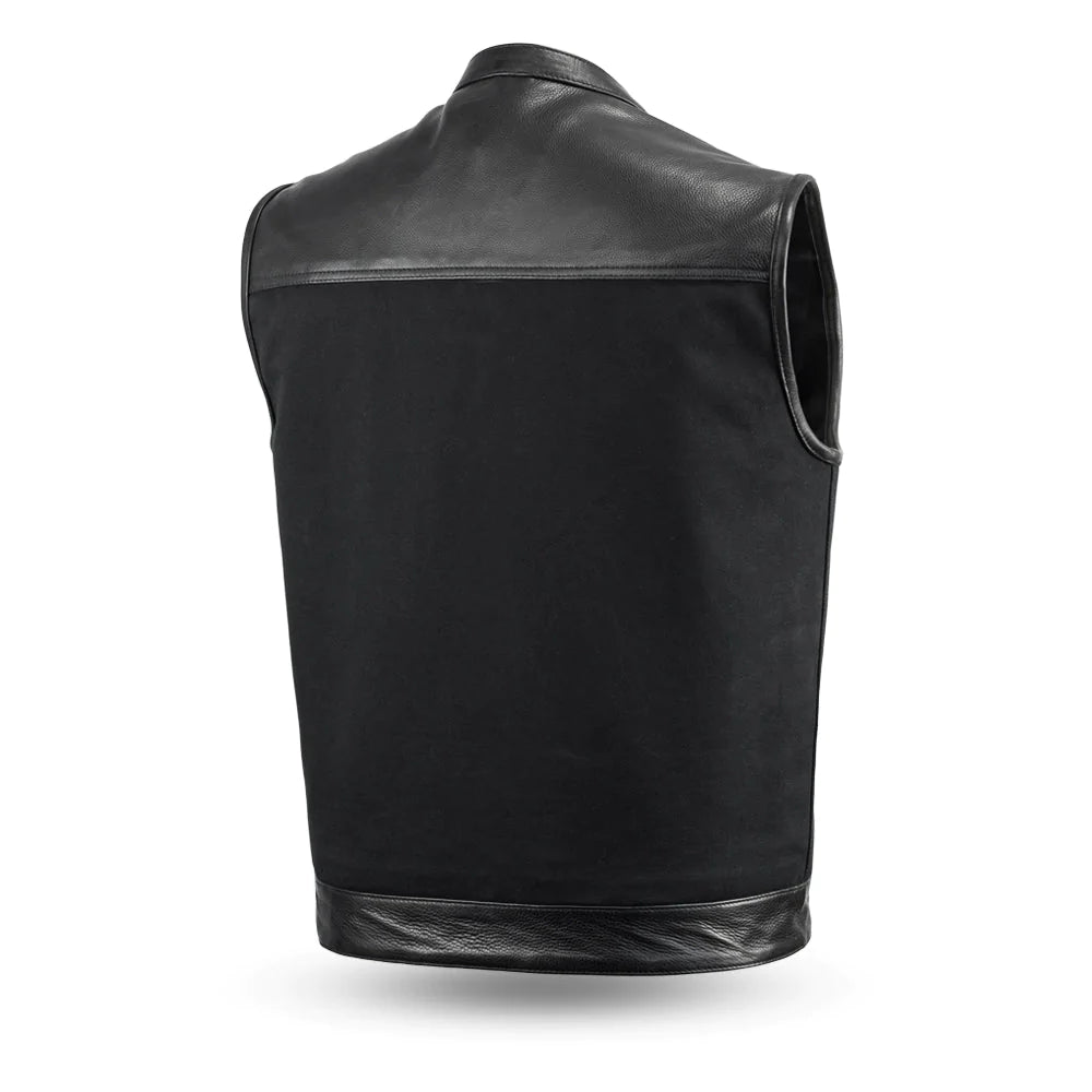 49/51 Vest - Motorcycle Leather Canvas Vest