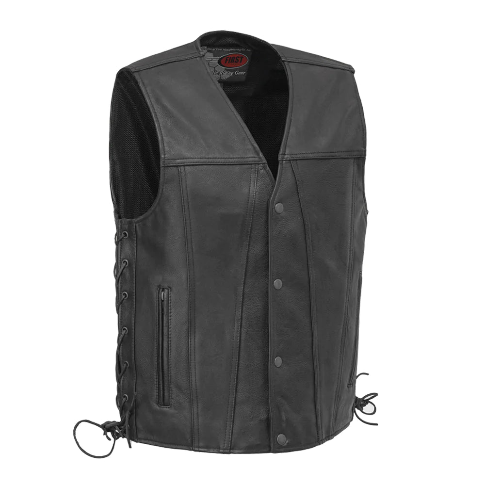 Gambler Men's Motorcycle Leather Vest