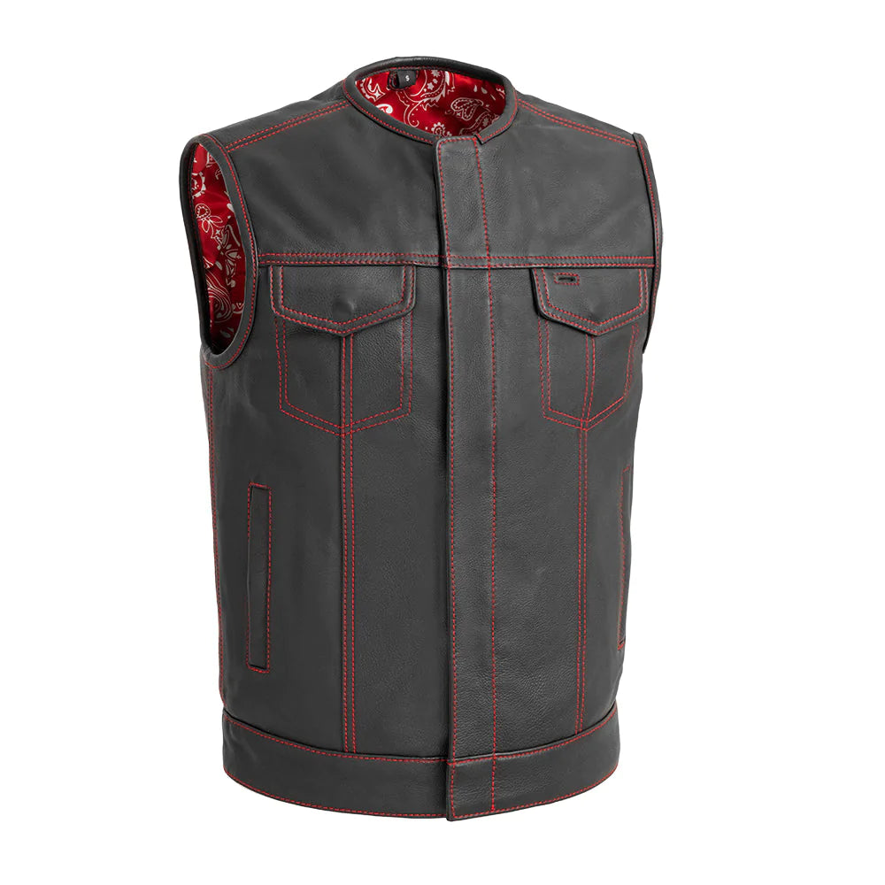 Bandit Men's Leather Motorcycle Vest - Two Colors Available