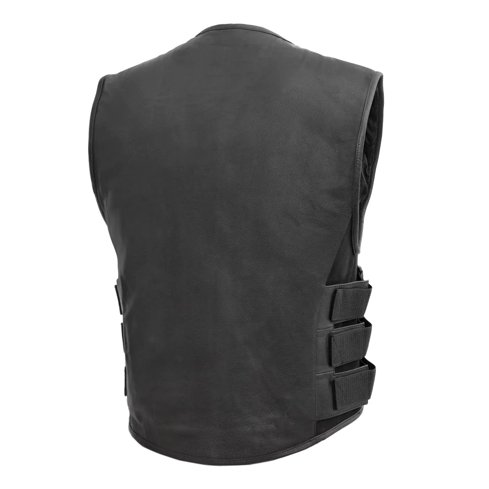 Commando Men's Leather Swat Style Motorcycle Vest