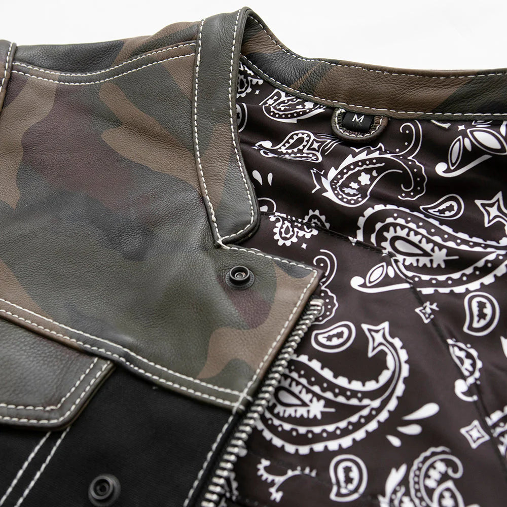 Infantry - Motorcycle Leather Canvas Vest