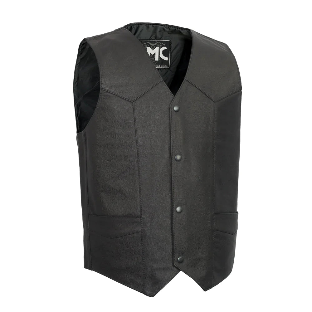 Top Shot Men's Motorcycle Western Style Leather Vest