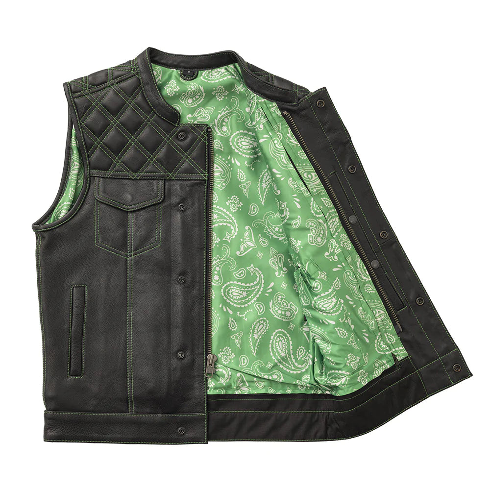 Whaler Green - Men's Club Style Leather Vest (Limited Edition)