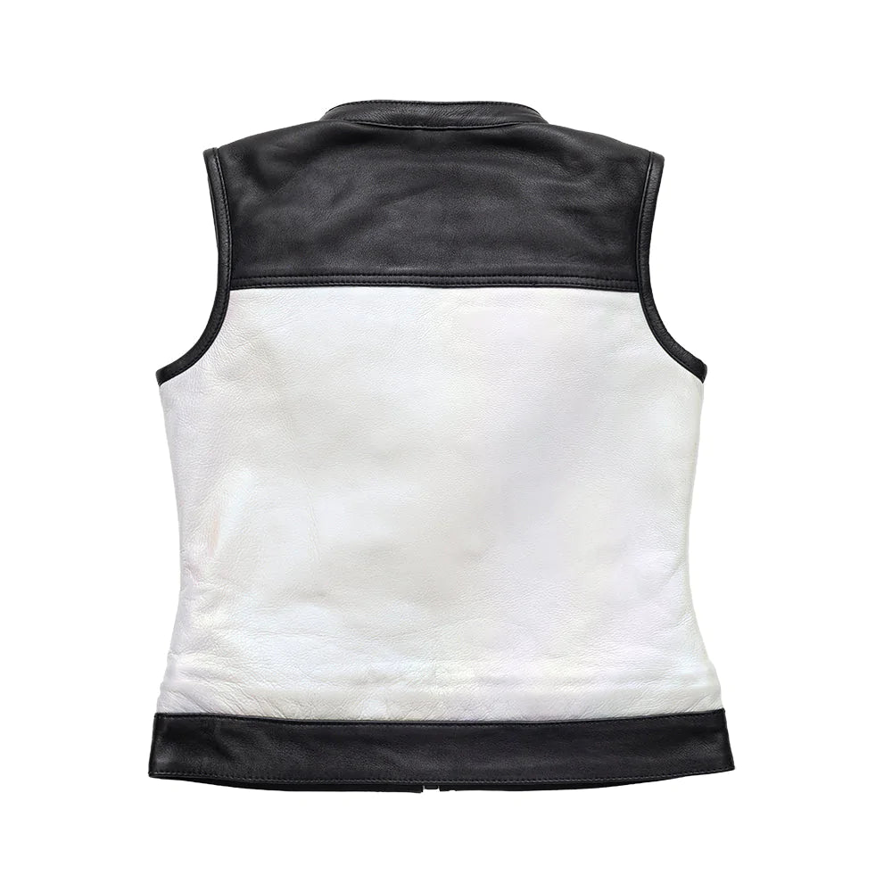 Halo Women's Club Style Motorcycle Leather Vest - Limited Edition
