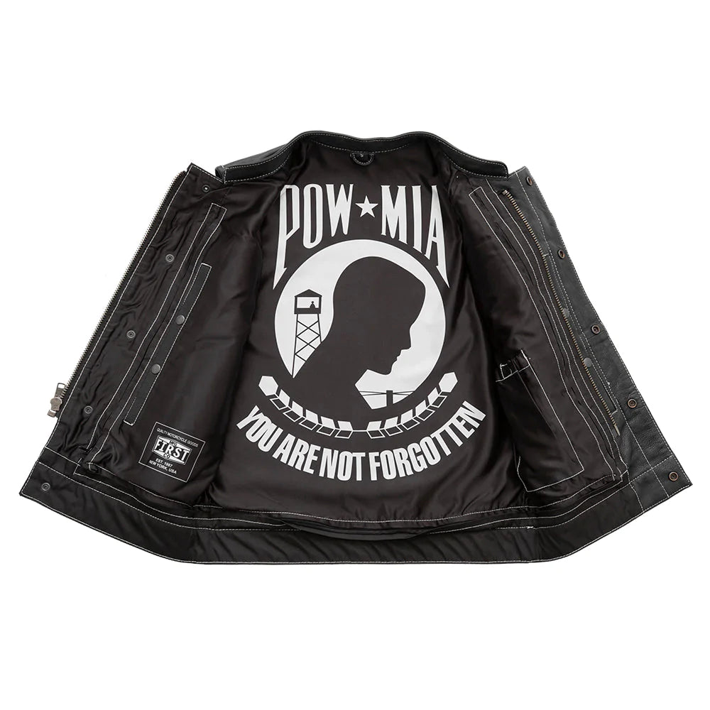 POW - Men's Leather Motorcycle Vest - Limited Edition