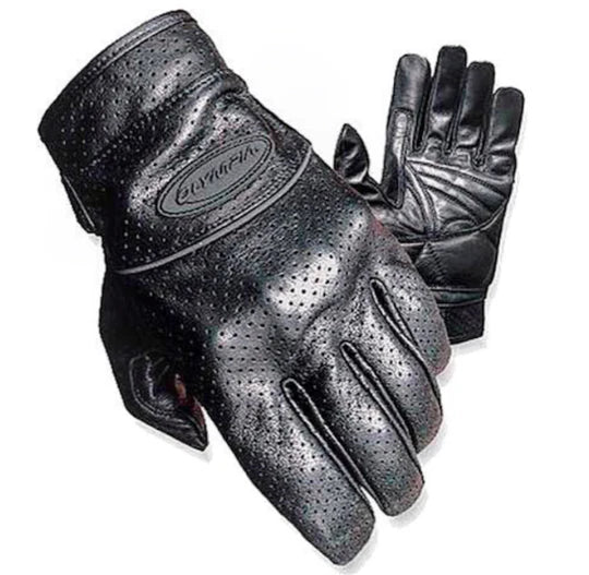 Perforated Full Throttle Leather Motorcycle Gloves | Olympia Sports - Extreme Biker Leather