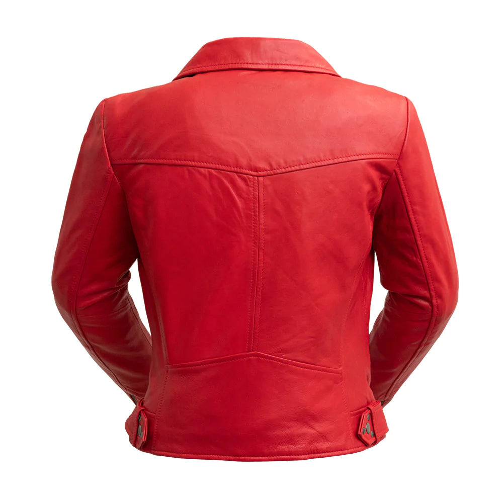 Chloe Womens Fashion Leather Jacket Fire Red