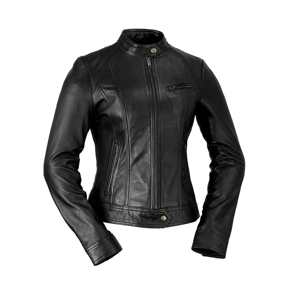 Women's Motorcycle Premium Leather Fashion Jacket Clothing Outerwear Style Apparel