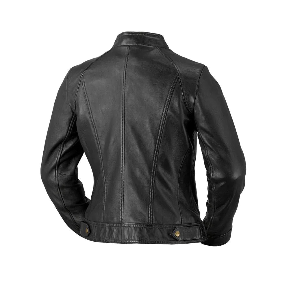 Favorite Womens Fashion Leather Jacket Black