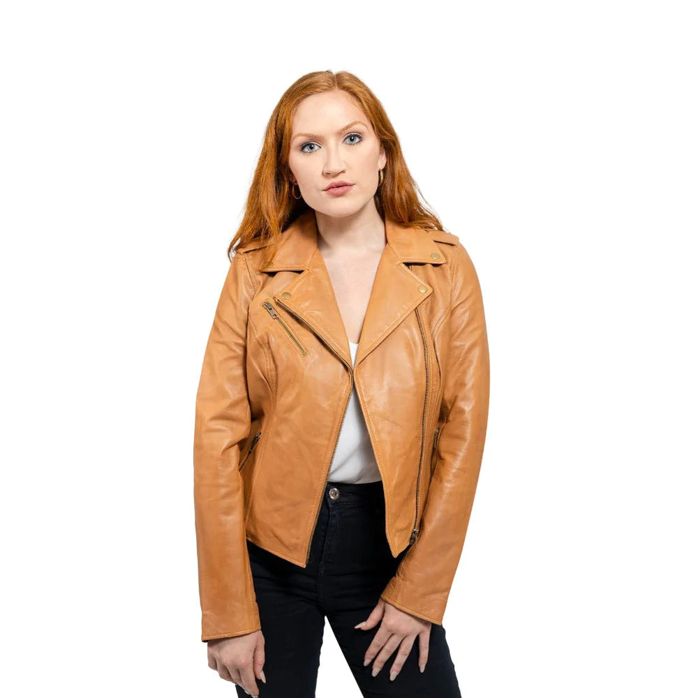Harper Womens Moto Leather Jacket (Autumn)