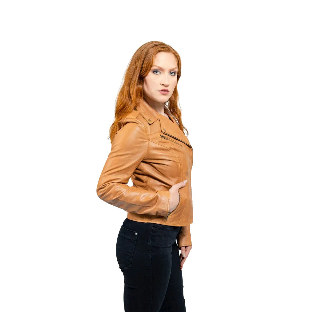 Harper Womens Moto Leather Jacket (Autumn)