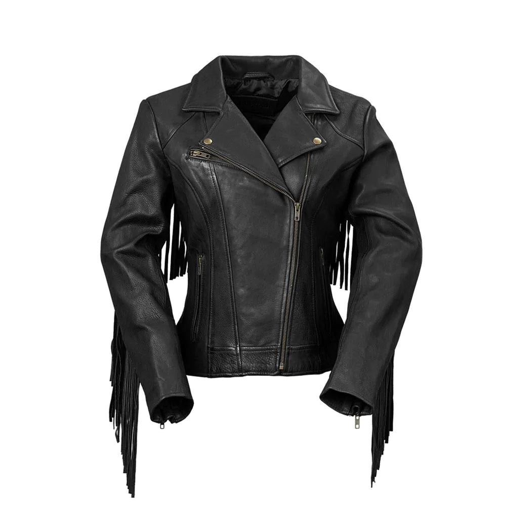 Daisy Womens Fashion Leather Jacket Black