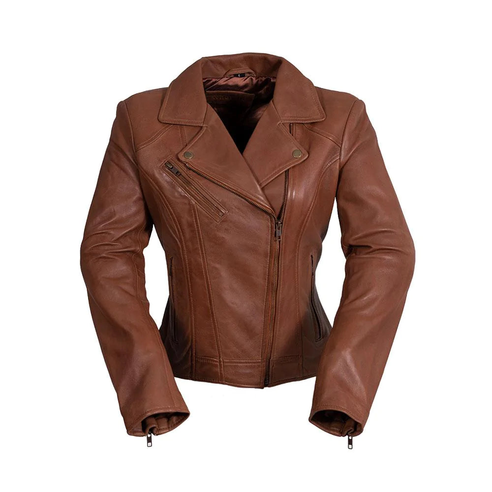 Women's Motorcycle Premium Leather Fashion Jacket Clothing Outerwear Style Apparel