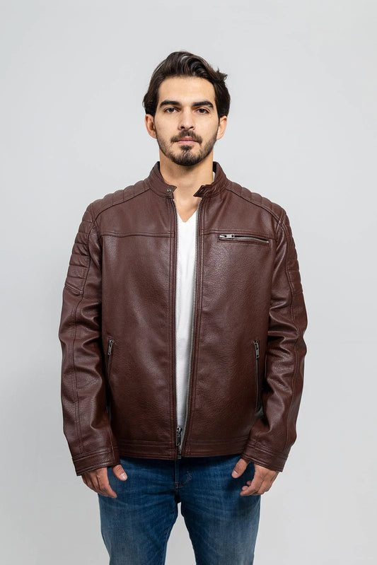 Men's Motorcycle Premium Leather Fashion Jacket Clothing Outerwear Style Apparel