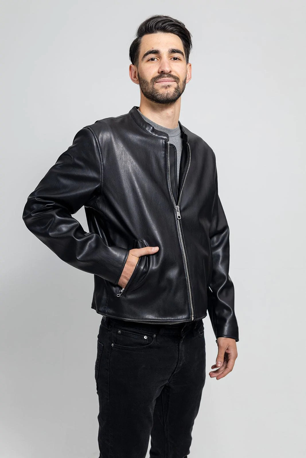 Dillon Mens Vegan Faux Leather Jacket