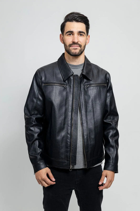 Men's Motorcycle Premium Leather Fashion Jacket Clothing Outerwear Style Apparel