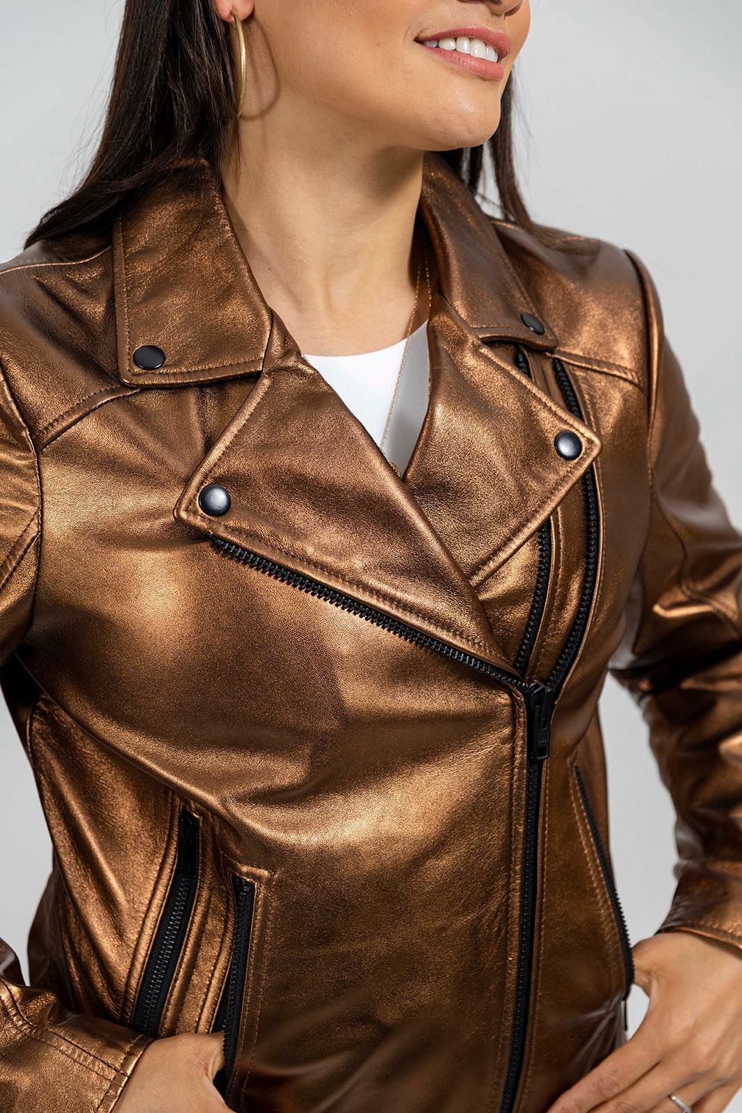 Hazel Womens Lambskin Leather Jacket