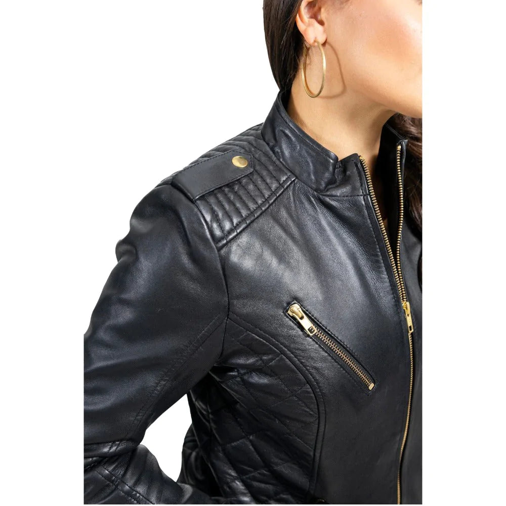 Madelin Womens Fashion Leather Jacket