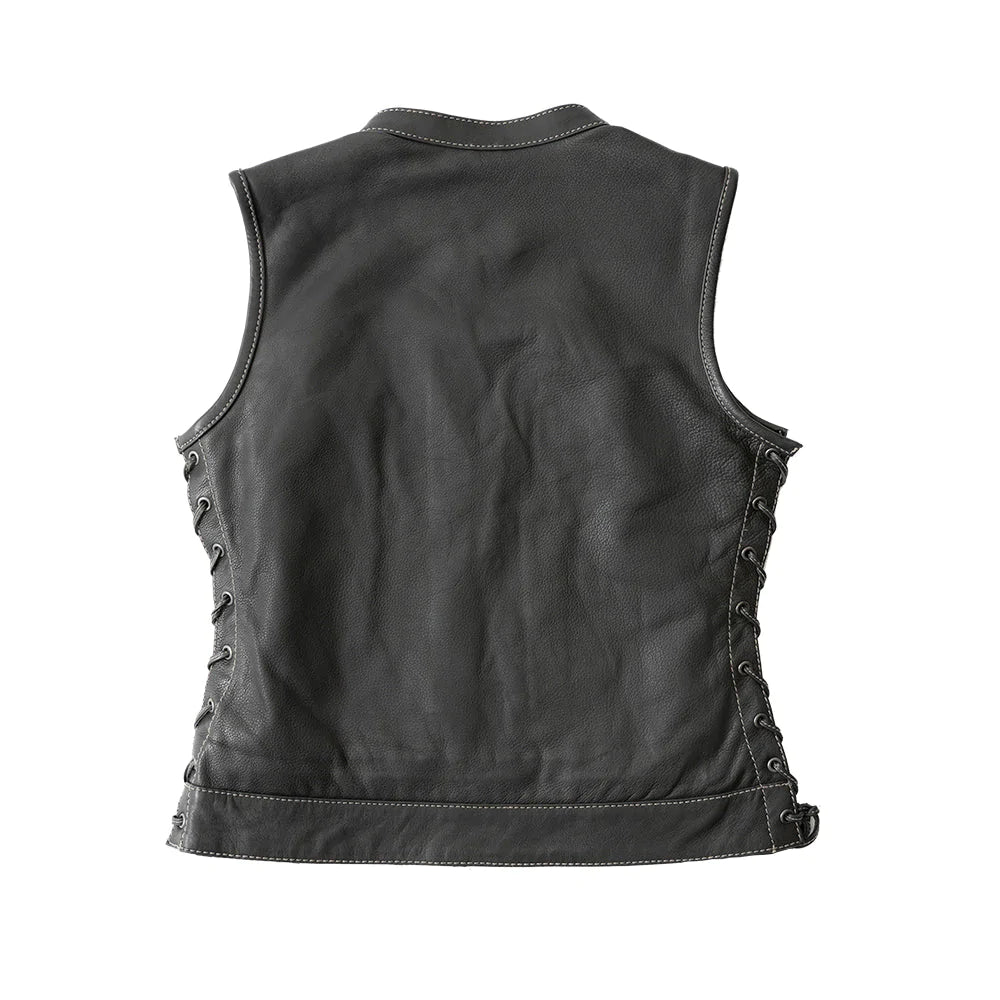 Liberty Women's Club Style Motorcycle Leather Vest - Limited Edition