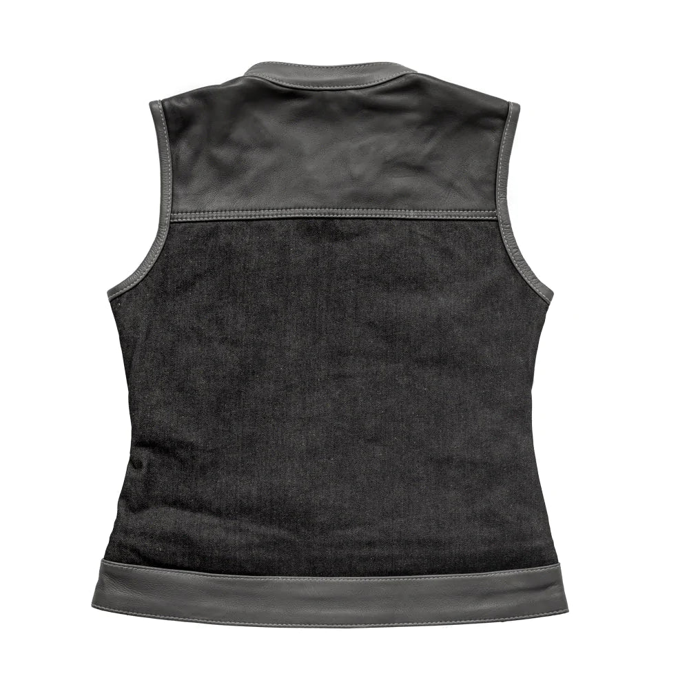 Guardian Women's Club Style Leather/Denim Vest - Limited Edition