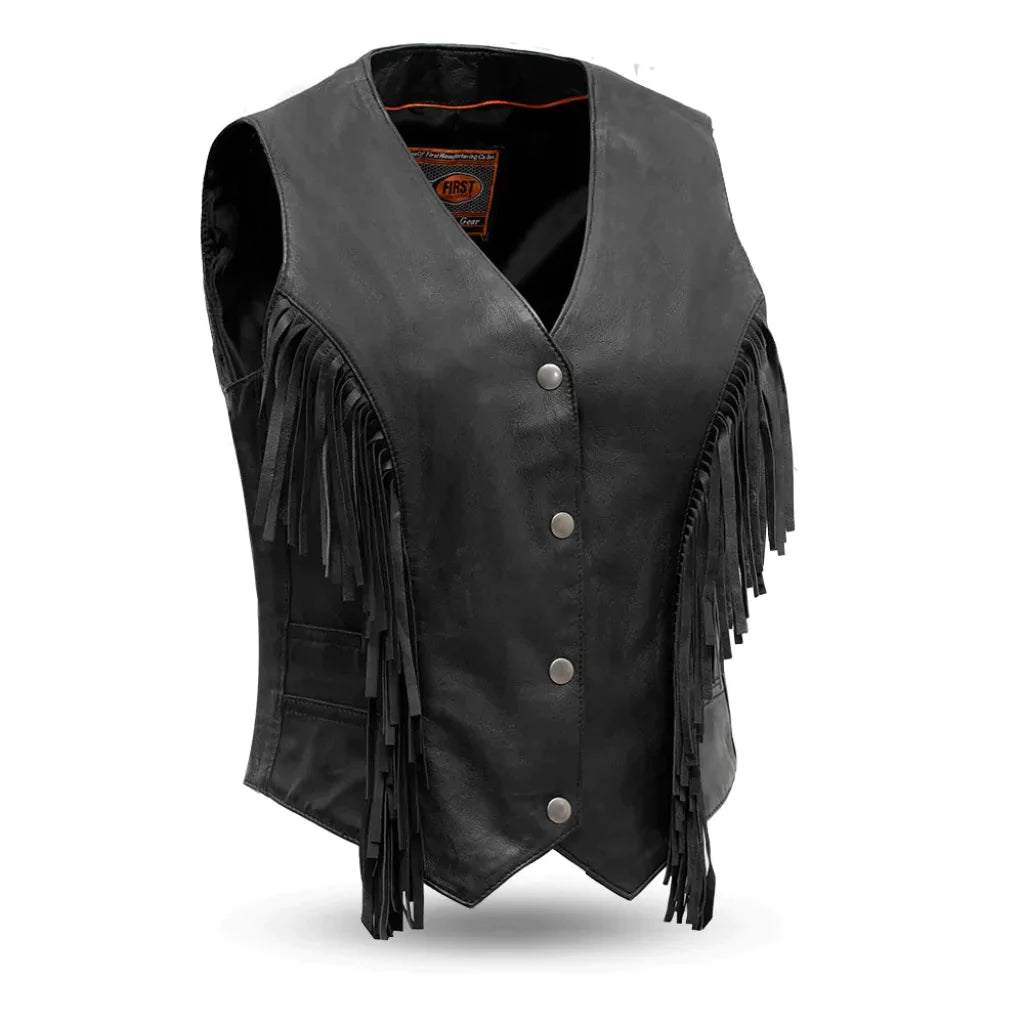 Apache - Motorcycle Leather Vest Womens