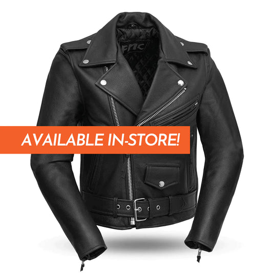 Bikerlicious Women's Black Leather Classic Motorcycle Jacket with V-Neck Collar Asymmetrical Front Zipper Waist Belt Buckle