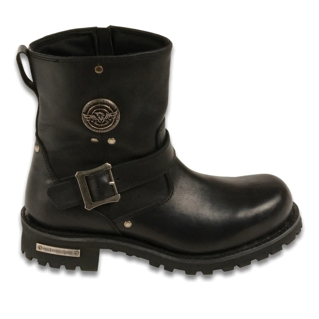 Classic Short Engineer 6-In Motorcycle Leather Boot