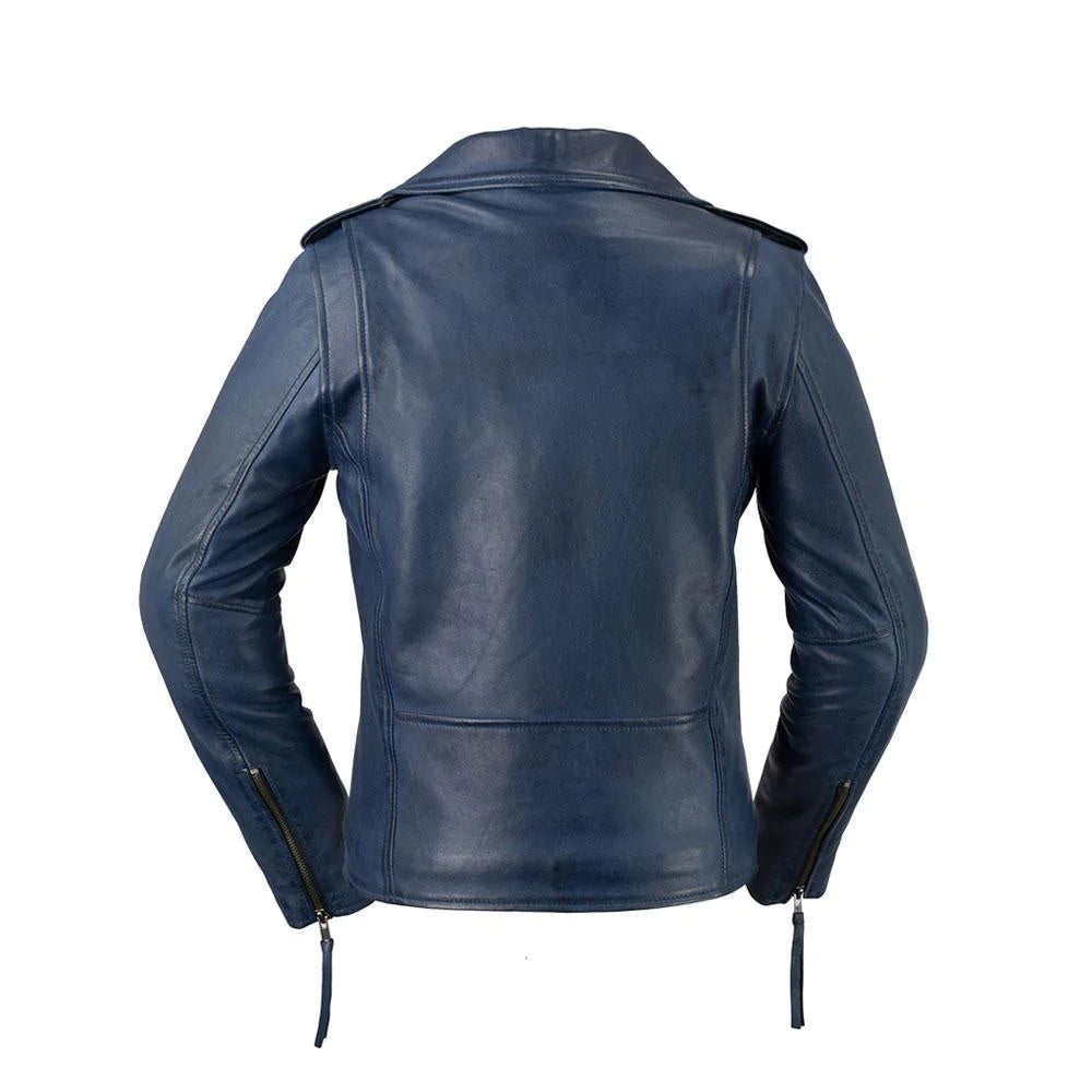 Rockstar - Womens Leather Jacket - Blue