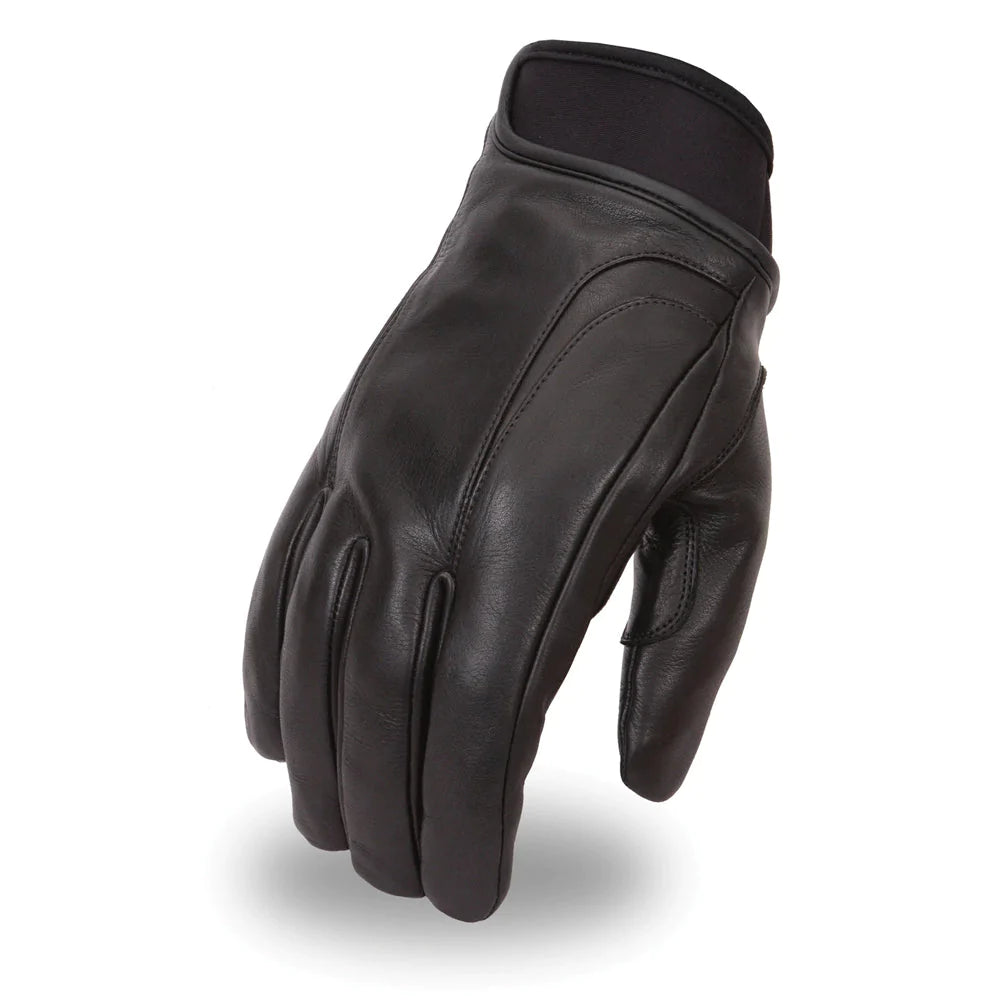 Shadow Men's Black Motorcycle Gloves Men’s waterproof driving gloves featuring a gel palm and Hipora rain insert, made in premium Aniline cowhide