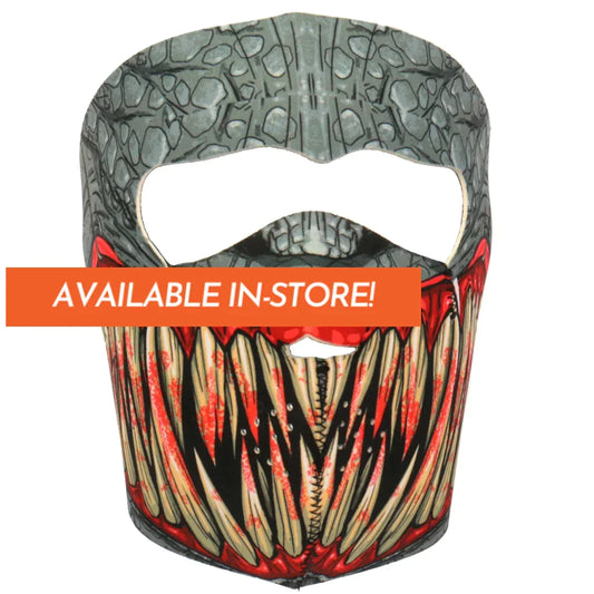 Neoprene Full Face Mask Gray Red Multi Colored Fang Carnage Face Motorcycle Protective Riding Gear and Accessories