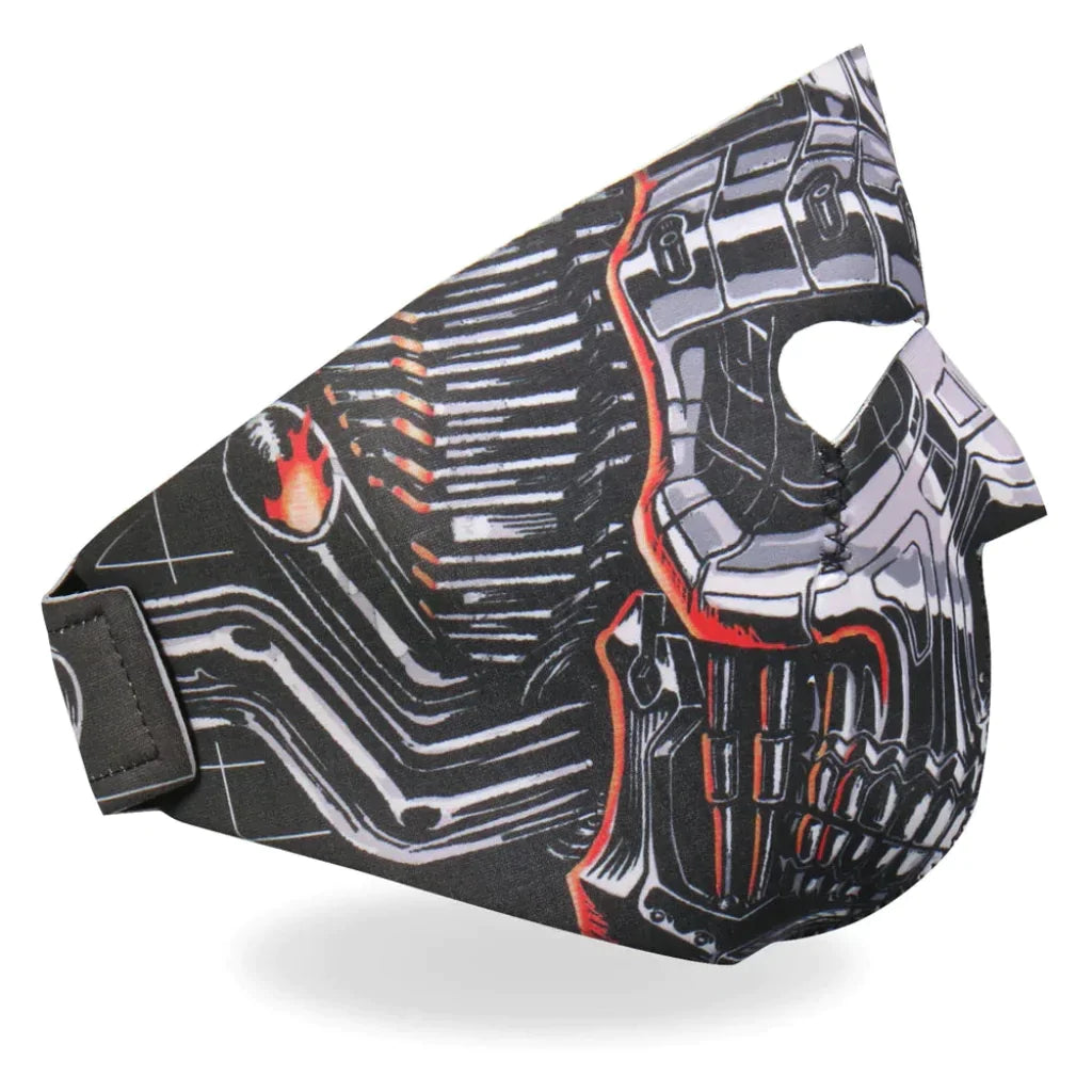 Neoprene Full Face Mask - Robo Skull Fma1022 | Hot Leathers